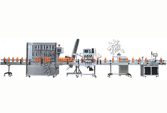 防爆型化工液體灌裝流水線-化學試劑灌裝旋蓋生產線